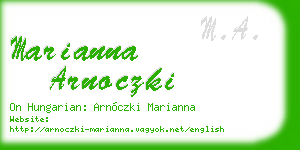 marianna arnoczki business card
