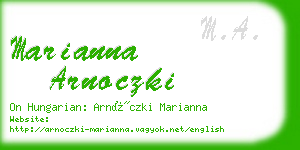 marianna arnoczki business card